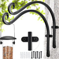 Qiang Ni Outdoor Bird Feeder Hanger Hooks: 12-Inch 50Lbs Wall Hanging Plant Bracket Indoor - 2 Pieces Plant Hooks for Hanging Flower Baskets