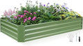 INNO STAGE Galvanized Raised Garden Bed Kit, 6x3x1FT Metal Raised Garden Beds for Vegetables, Rust-Resistant & Easy Assembly, Outdoor Raised Beds for Gardening, Flowers, Herbs (Green)