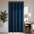 Joydeco Blackout Patio Sliding Door Curtains 96 Inches Long, Grommet Privacy Room Divider Curtains, Extra Wide Thermal Blackout Drapes for Bedroom Living Room (Navy Blue, 70Wx96L, 1 Panel)