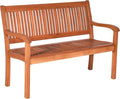Tangkula Outdoor Wood Garden Bench, 50" W Solid Wood Patio Park Bench with Dense Slatted Backrest & Seat, Curved Armrest, Large Wooden Loveseat Bench for Deck, Porch, Poolside, Yard & Balcony