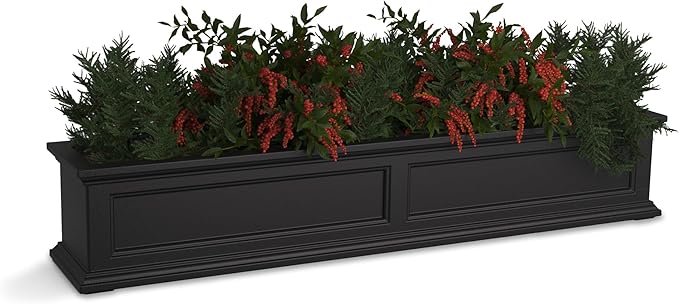 Mayne Fairfield 5-Foot Window Box – Self-Watering, Weather-Resistant Planter for Flowers – Durable Design for Outdoor Use, Perfect for Windows
