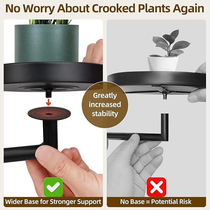 Rotating Window Plant Shelves with Adjustable Knobs, 4 Tiers Metal Wall Shelf for Plants Indoor, Sturdy Hanging Plant Holder, Window Wall Decor & Gardening Gifts (Black)