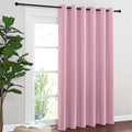 NICETOWN Blackout Sliding Door Curtains 84 Inch Length, Extra Wide Room Divider Grommet Energy Saving Thermal Insulated Curtain for Patio Door Window(W80 x L84, 1 Panel, Rouge Pink)