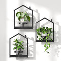 HOOBRO Wall Plant Holder, Wall Planters for Indoor Plants Set of 3, Plant Hanger Indoor Window Plant Shelves for Indoor Outdoor Decor, Black BK08HJP301