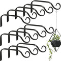 12 Pack Hanging Plant Bracket 7.3 Inches Metal Hook Decorative Straight Hanger for Bird Feeders, Wind Chimes, Flower Baskets, Planters Indoor Outdoor Wall