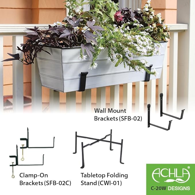 Achla Designs C-20W Window Box, White, Medium