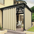 BONZER Outdoor Waterproof Curtains for Patio Wide Grommet Light Filtering Outside Curtains for Gazebo, Porch, Pergola, Pavilion, 1 Panel, 110W x 84L inch, Cream