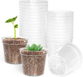 BTPLASTIK 50 Pack 2.5 Inch Clear Nursery Pots for Plants, Sturdy Plastic Plant Pot for Planting Vegetables Flowers Seedlings, Transparent Seed Starter Pots with Drainage Holes, garden, Gardening Gifts