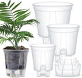Self Watering Pots for Indoor Plants with Deep Reservoir and High Drainage Holes for Outdoor Plants and Flowers, Bare Root Planter(4.72'', 5.91'', 7.09'',Clear,3 Pcs)