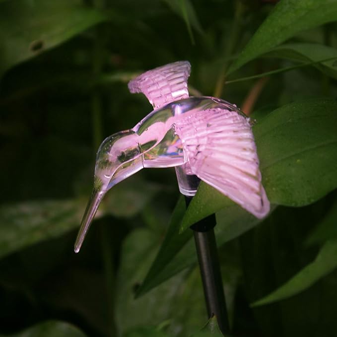 Solar Powered Outdoor Garden LED Light Color Charging Figurine Stake Landscape Light Waterproof Hummingbird Lawn Lamp for Sidewalk Terrace Pathway Walkway Driveway Yard & Lawn Decorations