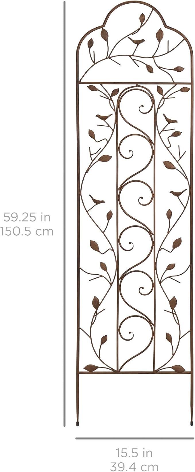 Best Choice Products Set of 2 60x15-inch Iron Arched Garden Trellis w/Branches, Birds for Lawn, Garden, Backyard, Climbing Plants