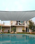 Quictent 20X20FT 185G HDPE Square Sun Shade Sail Canopy 98% UV Block Outdoor Patio Garden with Hardware Kit (20 x 20 ft, Grey)