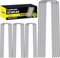 HongWay 120 Pack 6 Inch Landscape Staples, 8 Gauge Garden Stakes Heavy Duty More Thicker Galvanized Tent Stakes, Lawns Yard Staples Wind-Resistant Ground Stakes for Hard & Rocky Soil, Pet Fence