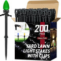 200 Pack Christmas Light Stakes 8.5"-10" for C7 and C9 String Lights,Outdoor Light Stakes,Yard Stakes,Garden,Lawn,Pathway, Patio, Path, Walkway, Christmas Decoration