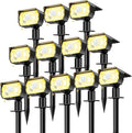 nipify 12 Pack Solar Spot Lights Outdoor Motion Sensor with 3 Modes,Solar Spotlights Outdoor Waterproof 2-in-1 Auto On/Off Landscape Lighting for Outside Yard Wall Garden Pathway, Warm White