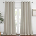 NICETOWN Blackout Curtain for Living Room, Thermal Insulated Solid Grommet Sound Reducing Energy Saving Window Treatment for Bedroom/Dining Room, Natural, 1 Panel, W52 x L90