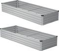 10x2x1ft(2 Pack) Galvanized Raised Garden Bed,Outdoor Planter Boxes Metal Patio Kit Planting Bed for Vegetables Flowers,Silver