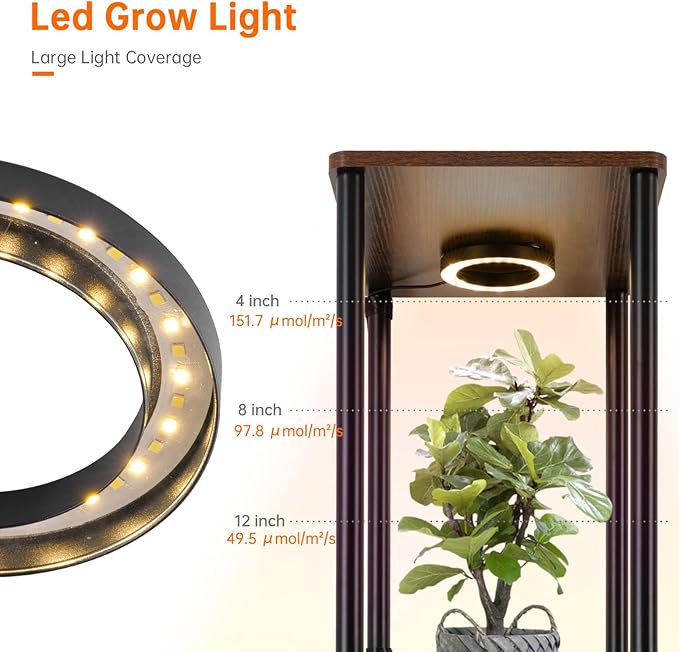 Bstrip Plant Stand Indoor with Grow Light, 66" Tall Indoor Plant Shelf, 5 Tier Flower Stand with Plant Light Full Spectrum, Metal Plant Holder with Light, lighted Plant Rack for Home, Corner, Patio