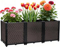 Large Planters for Outdoor Plants - Deepened 20" H, Raised Beds for Gardening Self Watering, Elevated Planter Box with Legs, Rectangular Garden Planters for Outdoor Plants Flowers, 47.2"L x 15.7"W