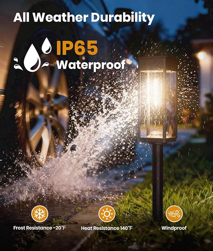 Solar Pathway Lights Outdoor, 4 Pack Bright Solar Lights Outdoor, IP65 Waterproof Solar Garden Lights Solar Powered Landscape Lighting for Yard Patio Walkway Driveway Pathway (Warm White)