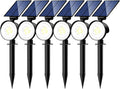 nipify 6 Pack Solar Spot Lights Outdoor Waterproof with 3 Modes, Solar Spotlight Light for Outside Yard Landscape Lighting Pathway Lights Wall,Cool White