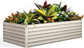 Garvee 8x4x2ft Galvanized Raised Garden Bed Outdoor,Rust-Resistant Raised Garden Beds for Gardening, Easy Assembly Outdoor Garden Box & Planters,Beige