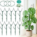 10-Pack Monstera Plant Support Stakes - Stackable Sticks for Indoor Plants up to 25" - Outdoor Garden Poles & Trellis with Tape & Twist Tie for Climbing Vines