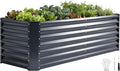 6x2x2ft Raised Garden Bed - Galvanized Deep Root Planter Boxes Outdoor with Wing Nuts and Safety Edges for Gardening Vegetables, Flowers, Herbs, Succulents - Gray