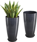 QCQHDU 21 inch Tall Planters for Outdoor & Indoor Plants, 2 Pack Sturdy Plant-Flower-Tree Pots for Front Porch Patio Deck Living Room Decor