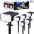 Solar Spot Lights Outdoor Waterproof IP65,6 Pack,Cool Light, 2 Lighting Modes Selectable, Solar Powered Yard Garden Solar Spot Lights for Garden Outside Landscape Auto On/Off
