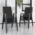 Patio Chairs Set of 8, Stackable Outdoor Dining Chairs for All Weather Textilene Fabric & Metal Frame, Outdoor Chairs Set for Backyard Deck Garden