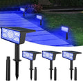 T-SUN Solar Spot Lights Outdoor, 4 Pack 49LED Landscape Spotlights, 2 Lighting Modes Auto ON/Off Solar Lights for Trees, Garden, Yard, Pathway, Driveway(Blue)
