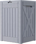 Patiowell 48-Gallon Resin Package Delivery Box for Outside, Waterproof Storage Deck Box with Lockable Secure (Grey)