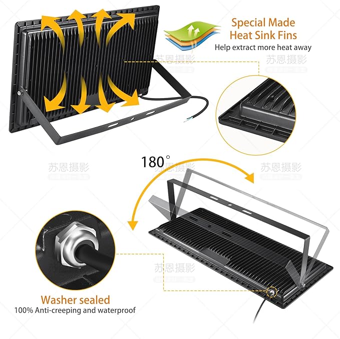 600W 2pack LED Stadium Flood Lights ,(3050W Equivalent)67500LM Super Bright LED Arena Outdoor Lights,100-277V IP66 Waterproof 5000K Daylight White Commercial Lighting for Sports Fields and Counts