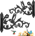 Kingsyard 2-Pack Wall Plant Hangers Outdoor Indoor, 8 Inch Heavy Duty Solid Metal Brackets with Bird Design, Anti Rust Plant Hooks for Plants, Bird Feeders, Lanterns, Wind Chimes, Hummingbird Design