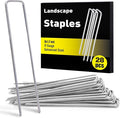 HongWay 28 Pack 6 Inch Landscape Staples, Garden Staples U Shape Tent Stakes Heavy Duty Galvanized 11 Gauge SOD Pins Yard Stakes for Ground Decorations, Landscaping Fabric, Turf, Lawn