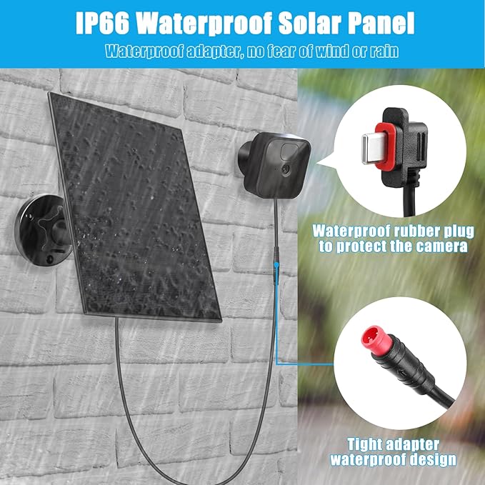 5W Solar Panel Compatible with Blink Outdoor 4(4th Gen)/Blink XT/XT2 and Blink Outdoor(3rd Gen) XT3/Blink Outdoor Camera, Blink Solar Panel with 11.8Ft Outdoor with Waterproof Plug