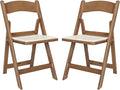 Flash Furniture Hercules Commercial Indoor/Outdoor Folding Event Chair, Wood Look, Weather-Resistant, Lightweight Design, Versatile Use, Set of 2, Chestnut