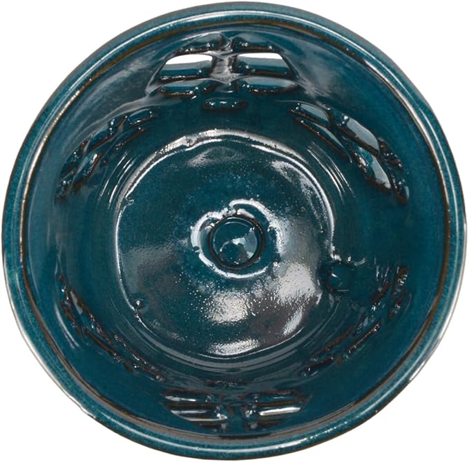 W&W Orchid Pot with Holes and Saucer for Repotting, Teal, 5.5 Inch