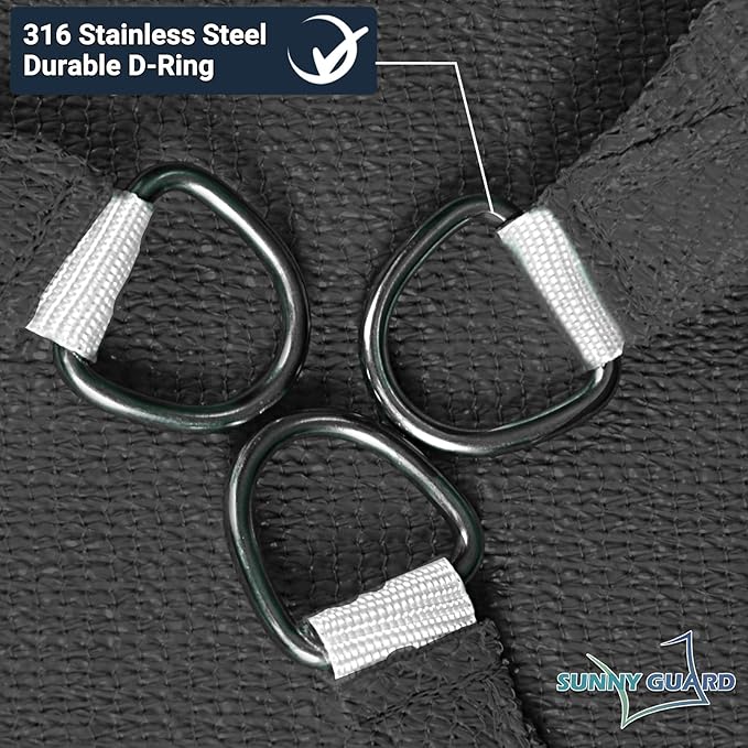 SUNNY GUARD Custom Size 4'x16' Rectangle Graphite Grey UV Block Sunshade for Backyard Yard Deck Patio Garden Outdoor Activities and Facility(Customized)