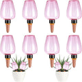 8 Pcs Plant Watering Globes Self Watering Planter Insert Plants Top Fill Water Device Plastic Water Bulbs Slow Release Terracotta for Plants, Pink