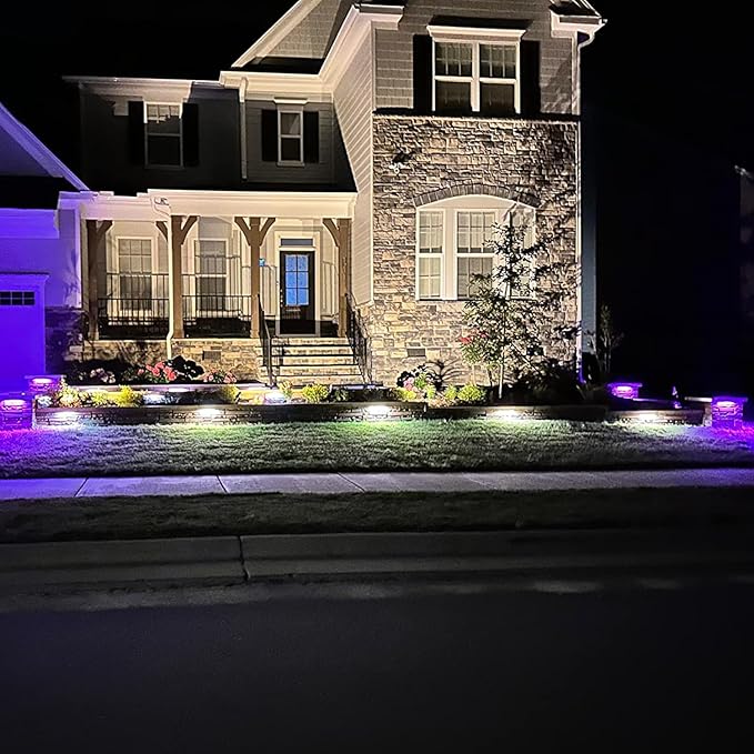 LEONLITE 8-Pack Premium Series RGB 12 Inch 5W LED Retaining Wall Lights Swivel, Color Changing Hardscape Lighting Low Voltage, 12V-24V AC/DC LED Landscape Hardscape Paver Light, Outdoor Step Light ETL