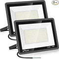 150W LED Flood Light Outdoor,2 Pack 15500LM Super Bright Security Light,IP66 Waterproof Floodlight,5000K Daylight White LED Exterior for Basketball Court, Stadium, Playground