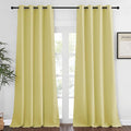 NICETOWN Blackout Room Darkening Window Curtain - Thermal Insulated Solid Grommet Blackout Patio Door Curtain/Drape for Living Room (Paler Yellow, 1 Panel, 52 by 95-inch)