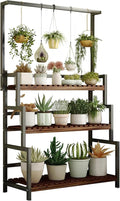 yeshine 3-Tier Hanging Plant Stand Indoor, 68 Inch Tall Metal Plant Shelf for Indoor Multiple Plants, Large Plant Pot Stand Holder, Heavy Duty Ladder Shape Plant Rack for Living Room, Patio, Balcony