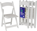 SIMPLEX 12 White Folding Chairs – Resin Stackable Foldable Chairs with Padded Seats – Comfortable White Folding Chairs for Indoor/Outdoor Events – Lightweight Resin Chairs (Set of 12)