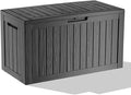 90 Gallon Waterproof Outdoor Storage Box,Resin Deck Box,Lockable Outside Storage Box Container for Patio Furniure,Garden,Tools (90 Gallon,Black)