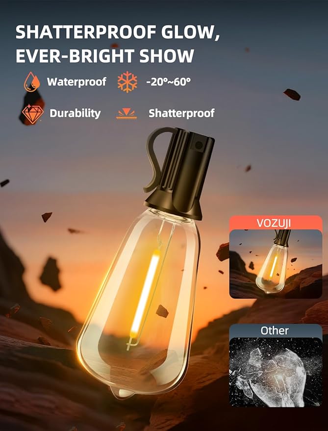 Outdoor Patio String Lights 150ft: ST38 LED Shatterproof Bulbs 3 Modes Button Control - Waterproof Connectable Lights - Wedding Bistro Party Gazebo Backyard Decorative