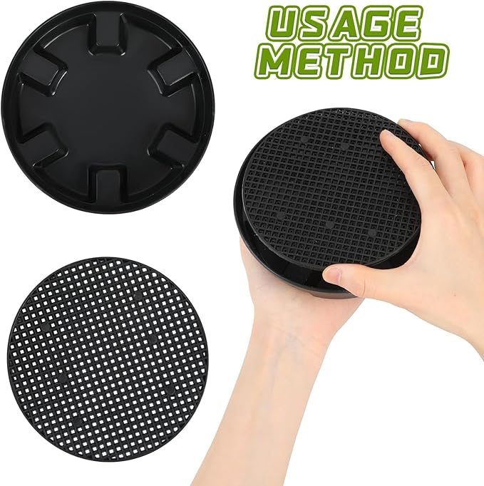 UPINS 12 Pcs Invisible Self Watering Planter, 5.3 Inches Insert Auto Hanging Basket Planter Watering Devices Plastic Soil Water Retaining Drip Pan Water Catcher Saucer for Window Box Basket