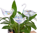 NiHome Glass Plant Self Watering Bulbs 3-Pack Iridescent Pearl Home Potted Planter Watering Bulbs Insert Decorative Devices Vacation Automatic Watering Spikes Indoor and Outdoor (Swan, Snail & Bird)